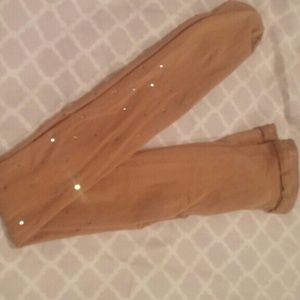 Nude tights with rhinestones on them!!!