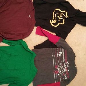 5 long sleeved tees and one hoodie