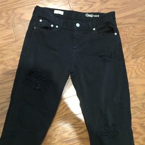 Gap ripped girlfriend style black jeans