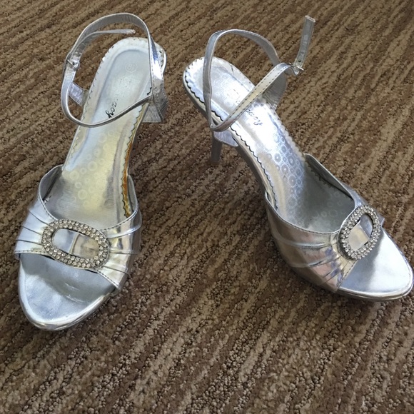 Silver heels.