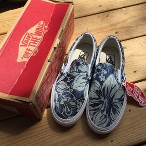 Brand new tropical slip on vans