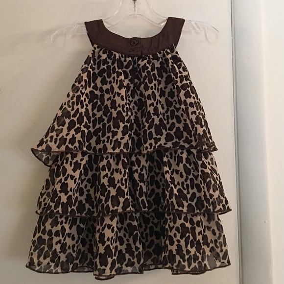 🎈REDUCED🎈Brown Leopard Print Ruffle Top🍭 - Picture 3 of 3