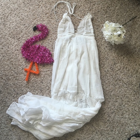May & July Dresses & Skirts - White Maxi Dress - Lace details - Backless