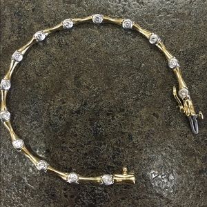 14k two tone diamond bracelet