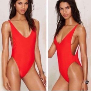 Sexy Red Monokini bathing suit