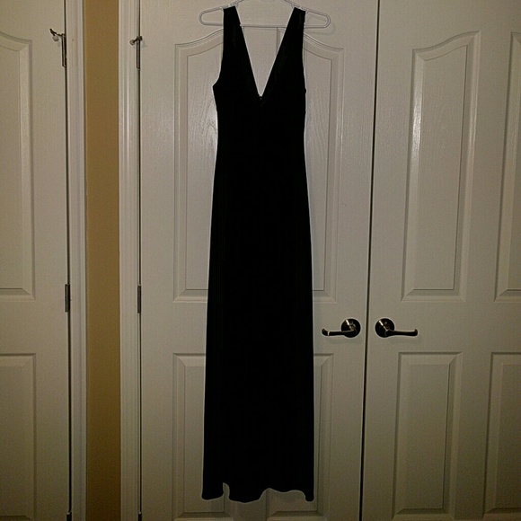 Black chiffon floor length dress