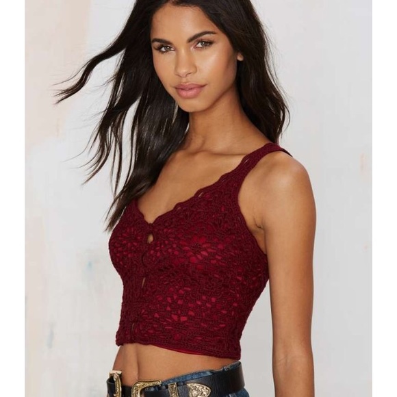 Nasty Gal Glamorous Little Lies crochet crop top