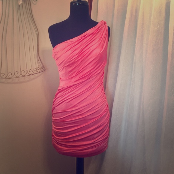 Bebe coral/tangerine dress