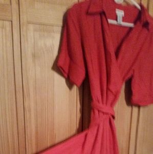 Classic, summer linen, wrap dress