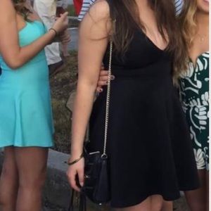 Black v-neck dress