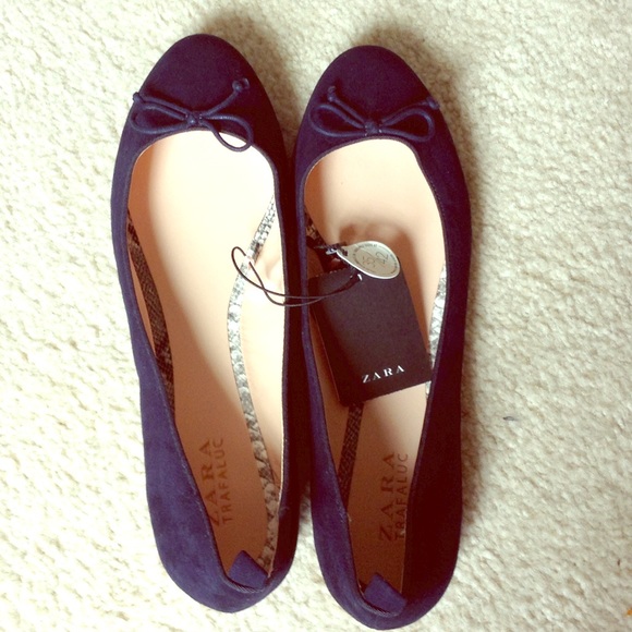 Navy Zara flats size 40