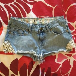 Jean shorts with cute lace