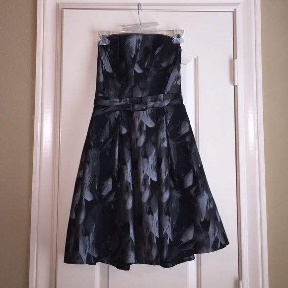 BLACK AND SILVER FEATHER DRESS