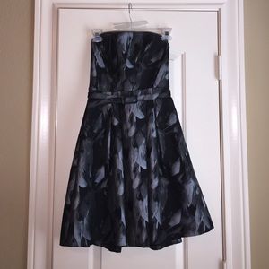 BLACK AND SILVER FEATHER DRESS