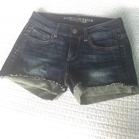 American Eagle dark wash jean shorts - Picture 1 of 2