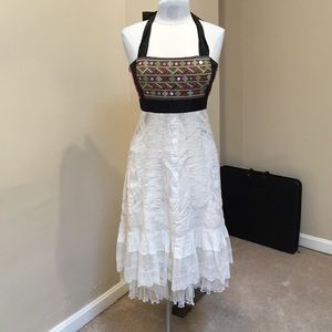 Cream embroidered lace dress