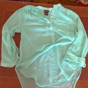 Chiffon mint green top