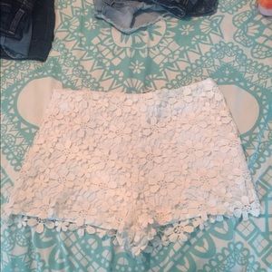 white lace shorts NEVER WORN