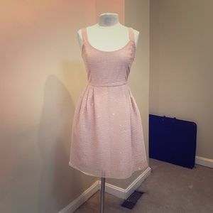 Knee length pink sequin dress