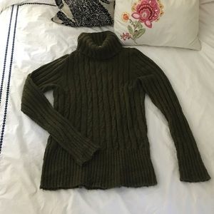 J.Crew Moss Green Full Length Turtleneck--- M