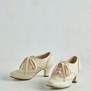 Modcloth Dance Instead of Walking Heels in Cream