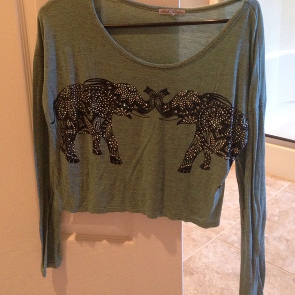 Lon sleeve crop top