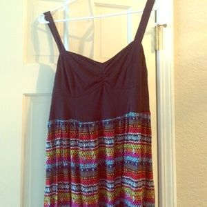 Colorful tribal print geometric maxi dress