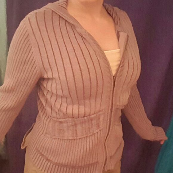 Lilac zip-up cardigan hoodie - Picture 1 of 3