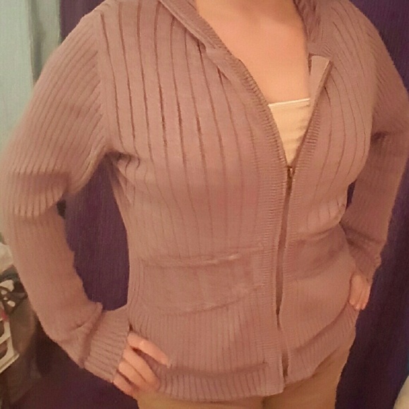 Lilac zip-up cardigan hoodie - Picture 2 of 3