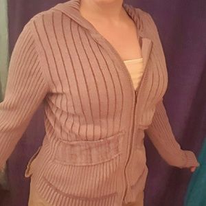 Lilac zip-up cardigan hoodie