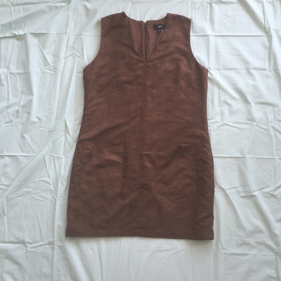 Faux suede pocket shift dress XL