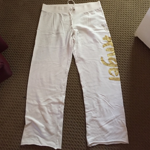 Victoria's Secret Angel sweats white w/gold