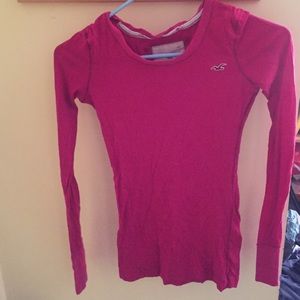 Dark Pink long sleeve Hollister shirt