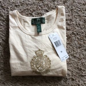 LONG SLEEVE RALPH LAUREN CREAM SHIRT NEVER WORN