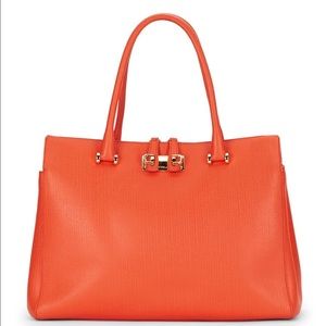 Furla Orange Mediterranea Saffiano Shopper