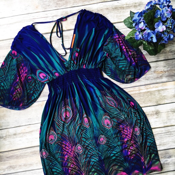 Urban Mango Dresses & Skirts - Urban Mango Incredible Bejeweled Peacock Dress 💜
