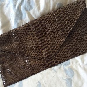 Brown "Croc" clutch