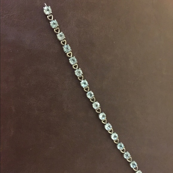 Topaz heart silver bracelet
