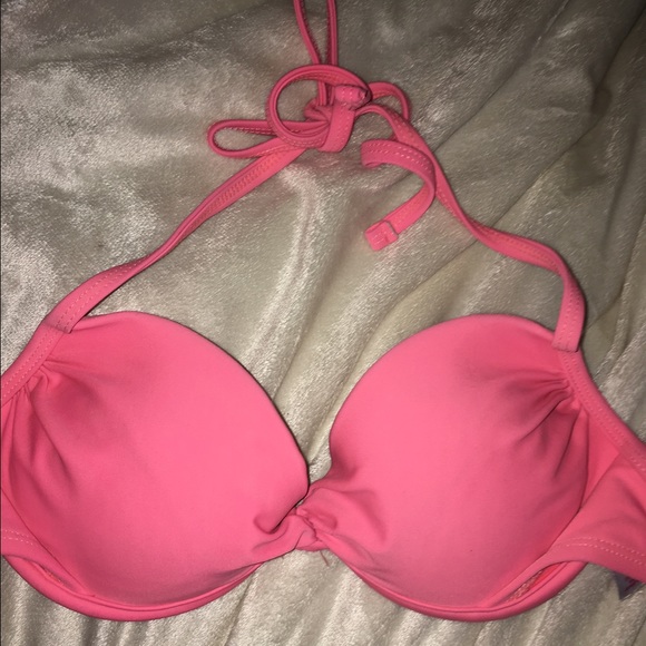 Coral/pink push up bikini top
