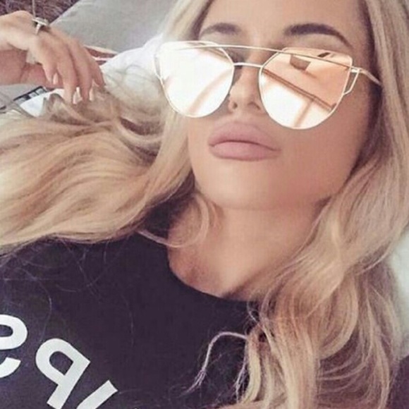 double high bar cat eye sunglasses