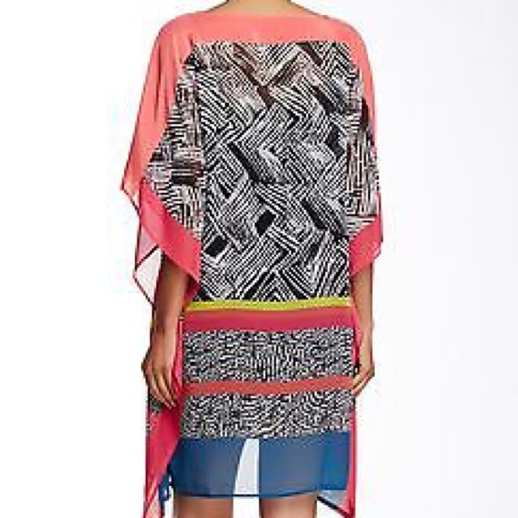 Trina Turk Whisper Print Caftan Dress Size 2 - Picture 3 of 4