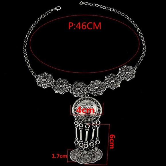 Chunky Wire Cuff Choker Necklace – High Polish Bohemian Statement Collar, Zinc Alloy, Punk Boho Fashion Jewelry - View #3