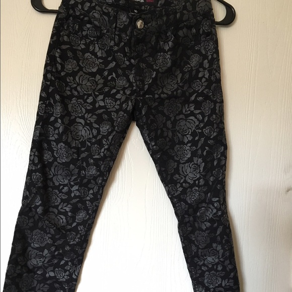 Black floral jeans