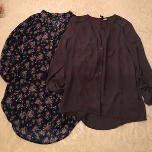 📣bundled only📣Dressy floral and grey tops 💁🏻💘