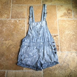 Free People Floral Overall Shorts