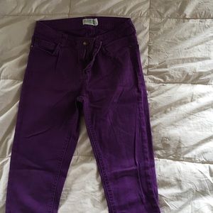 purple skinny jeans