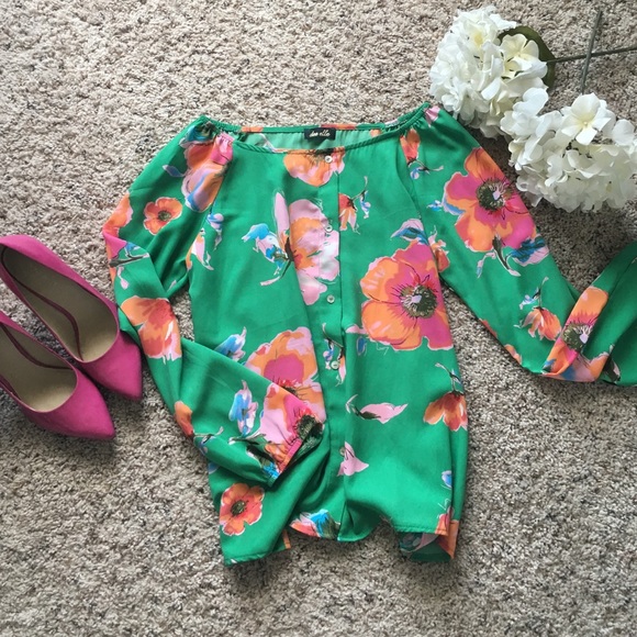 Dee elle Tops - Off the shoulder long sleeve blouse