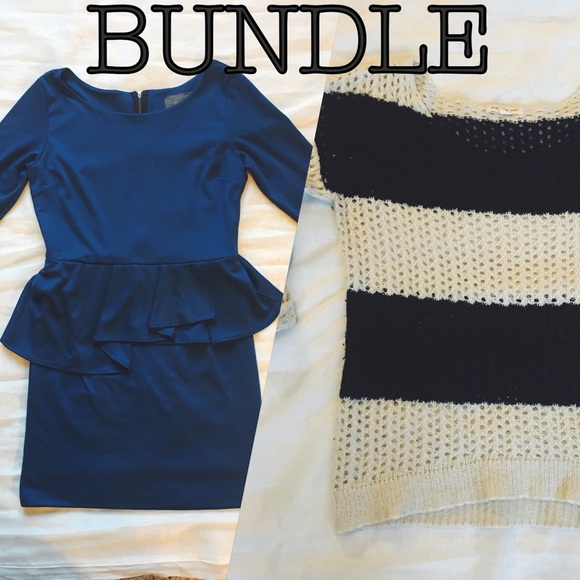 bundle deal - peplum&striped sweater