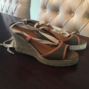 J Crew Evan Espadrille Wedges in Safari Fatigue