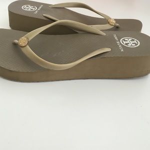 Tory Burch wedge flip flops
